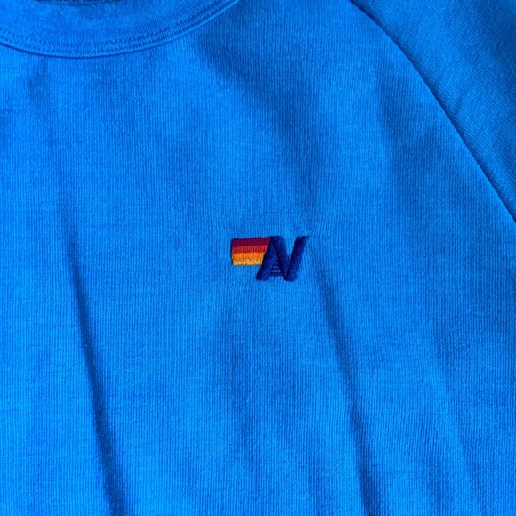 Aviator Nation Rainbow Rib Crew Sweatshirt - Ocean - Size XL - Picture 2 of 6